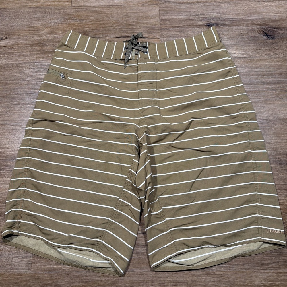 Patagonia Board Shorts Men 34 Swim Trunks Twenty-Three's‎ Wavefarer Brown 12"